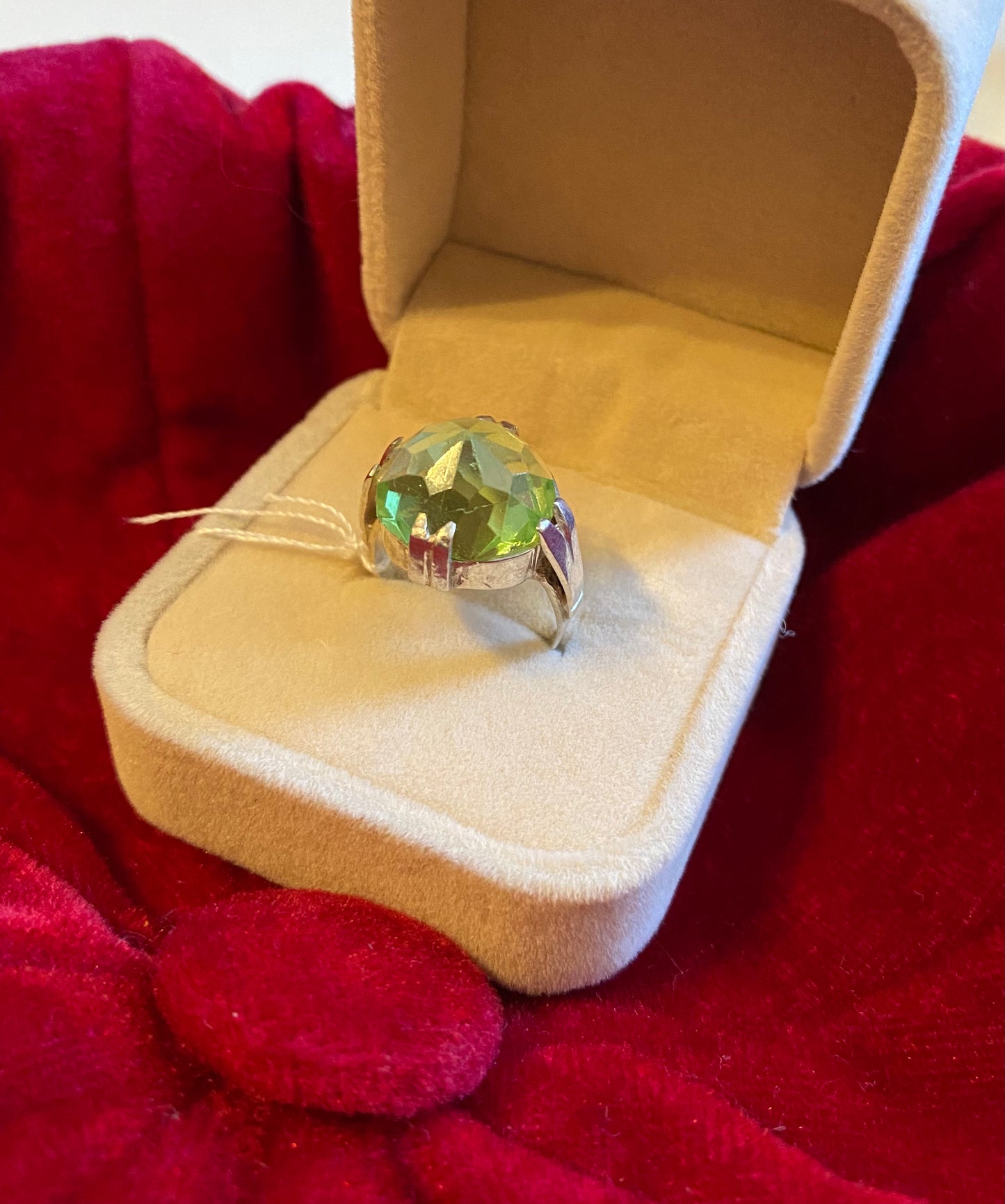 Vintage ring groene steen 925