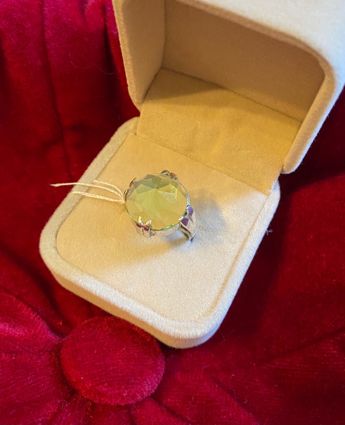 Vintage ring groene steen 925