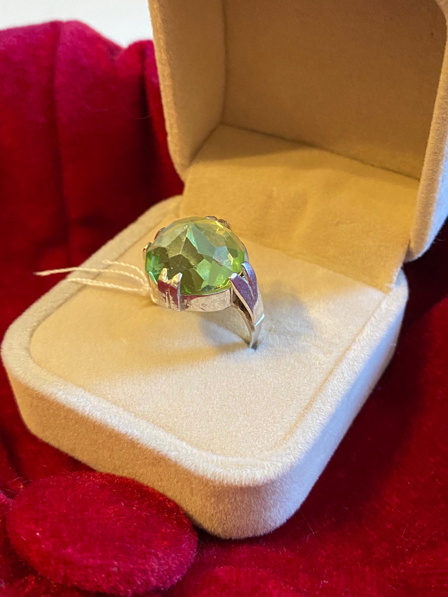 Vintage ring groene steen 925