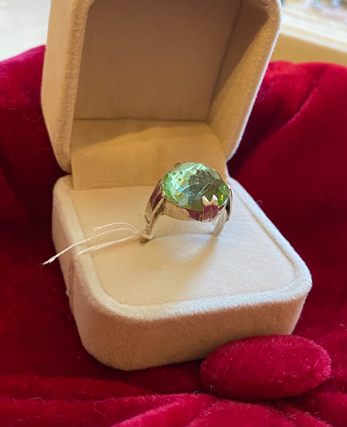Vintage ring groene steen 925
