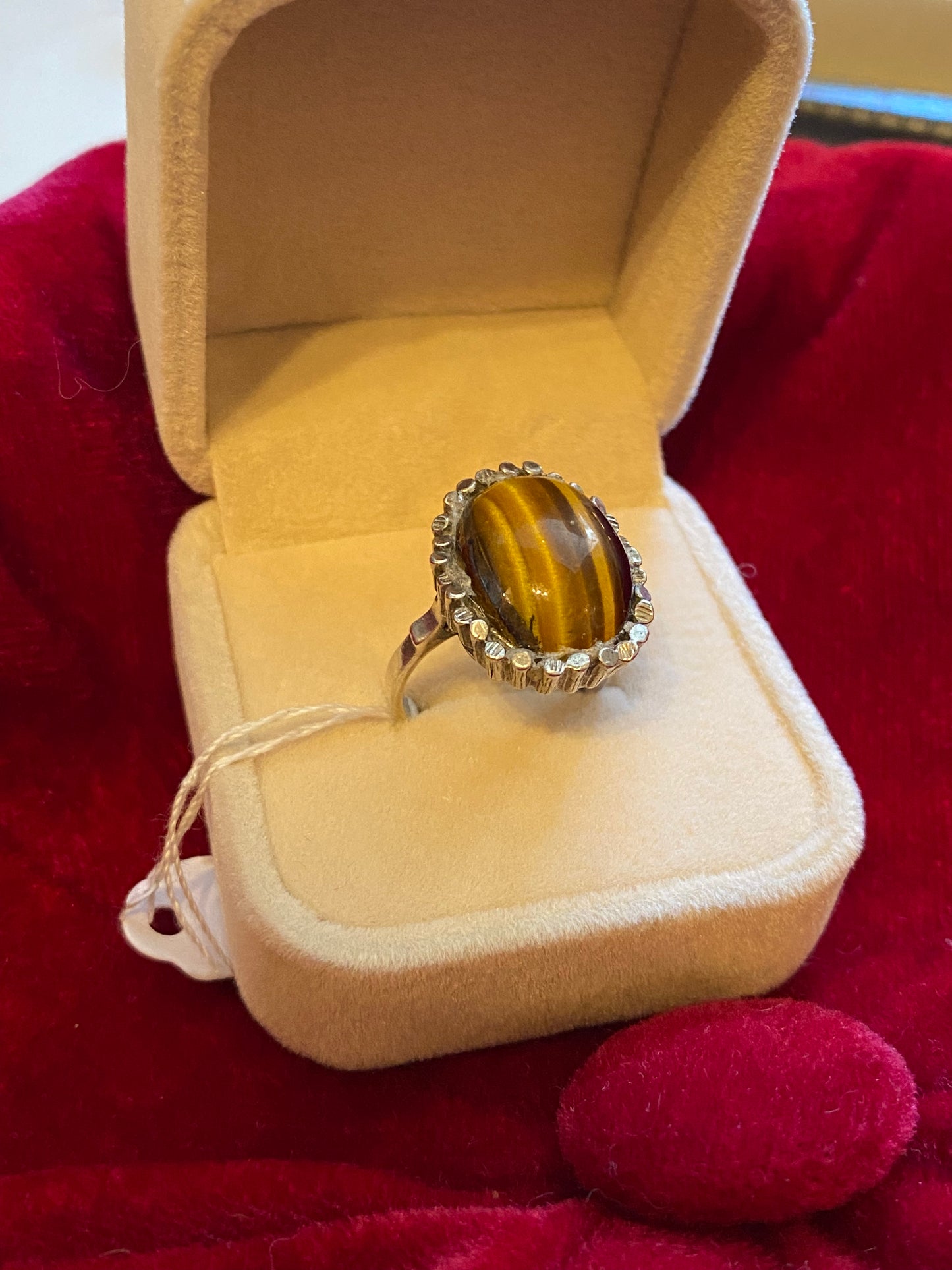 Vintage ring tijgeroog 925