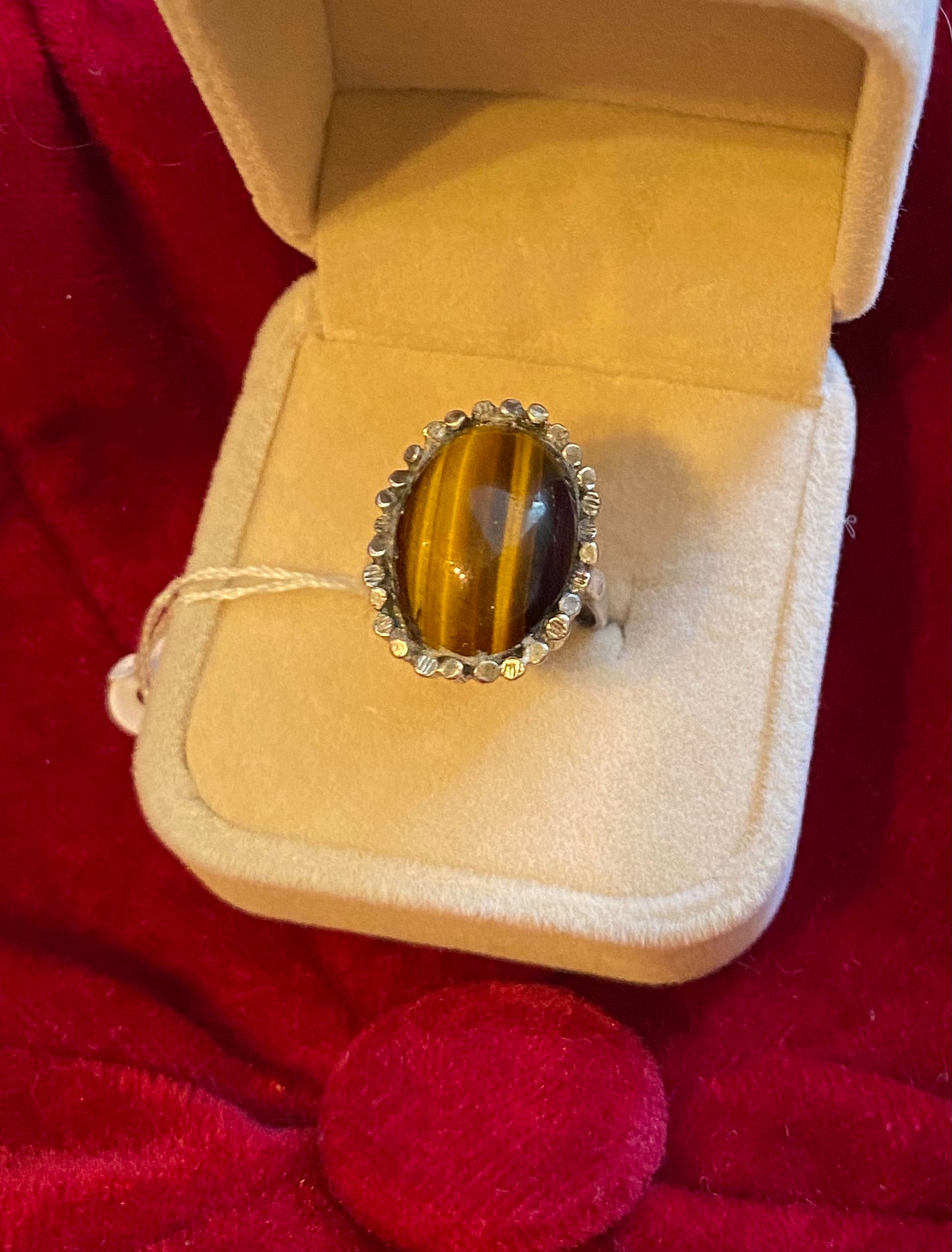 Vintage ring tijgeroog 925
