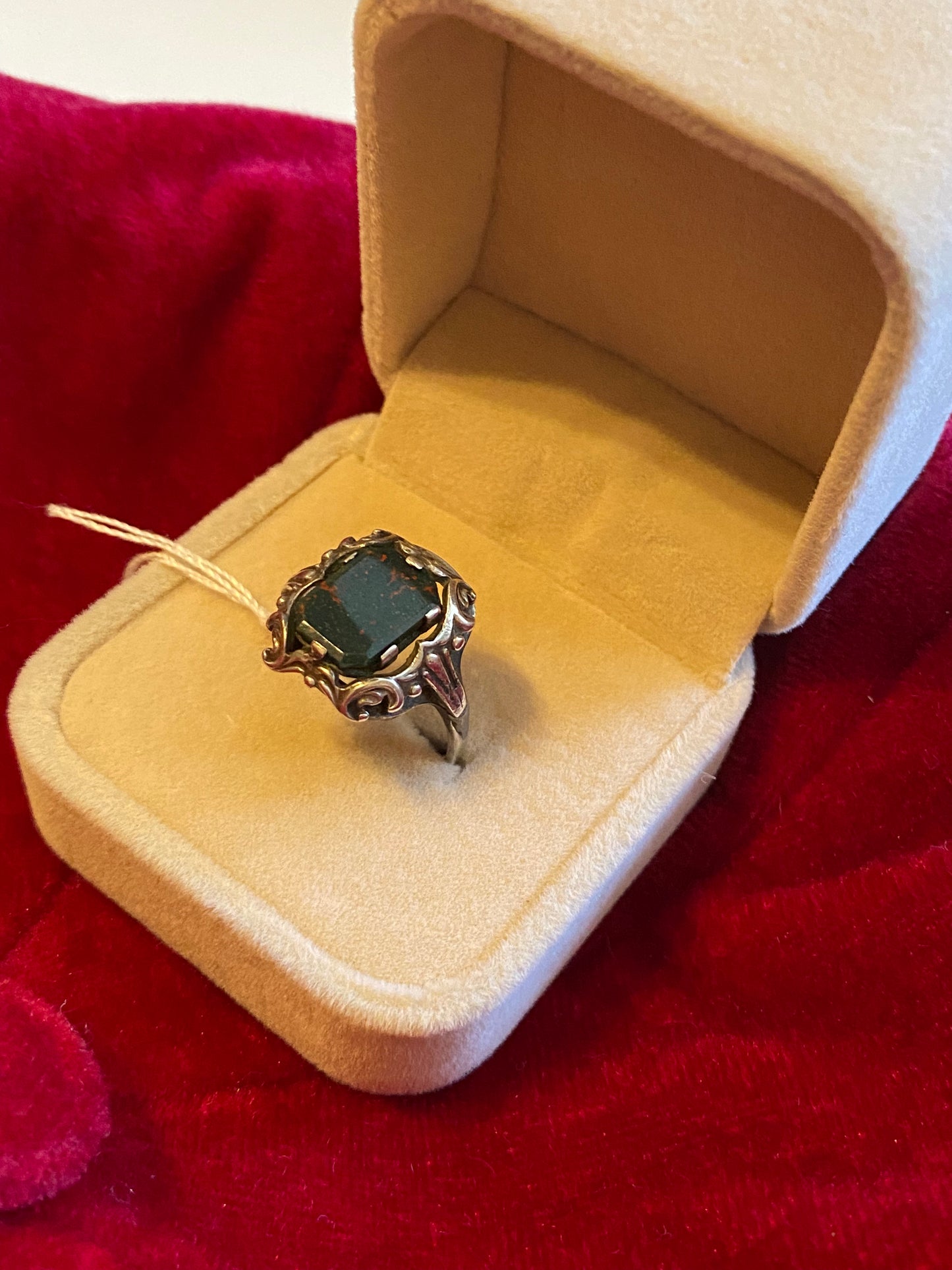 Vintage jaspis ring 925