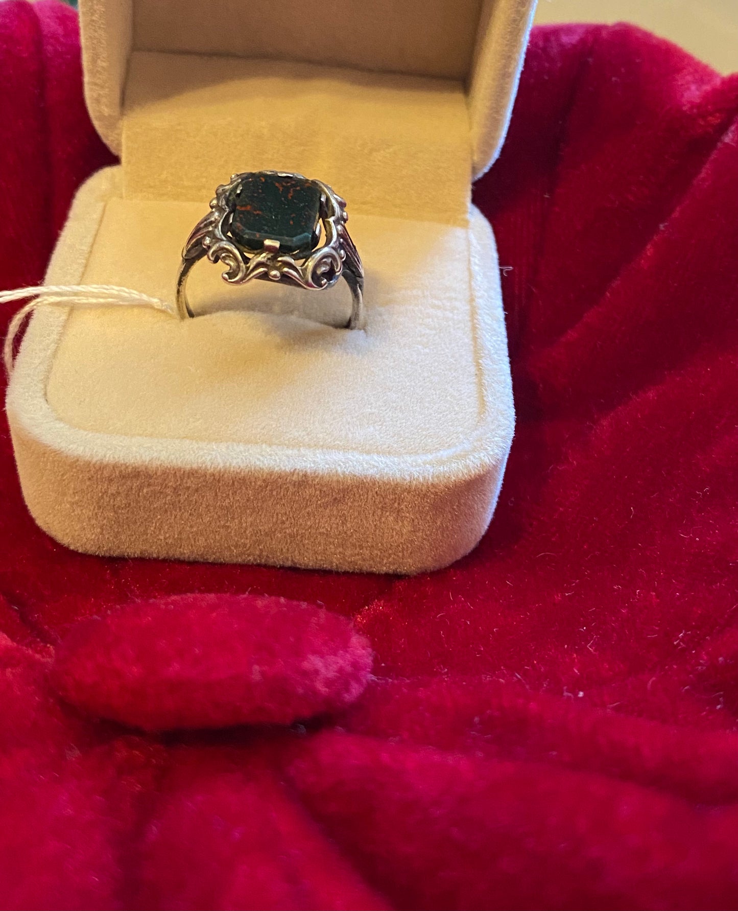 Vintage jaspis ring 925
