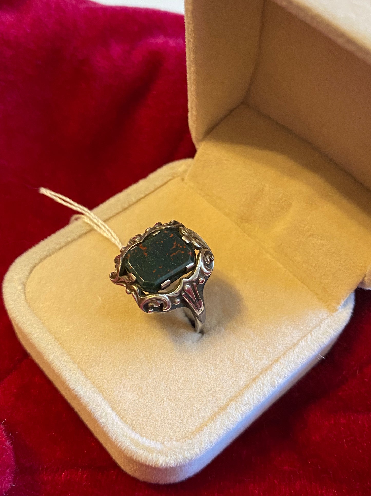 Vintage jaspis ring 925