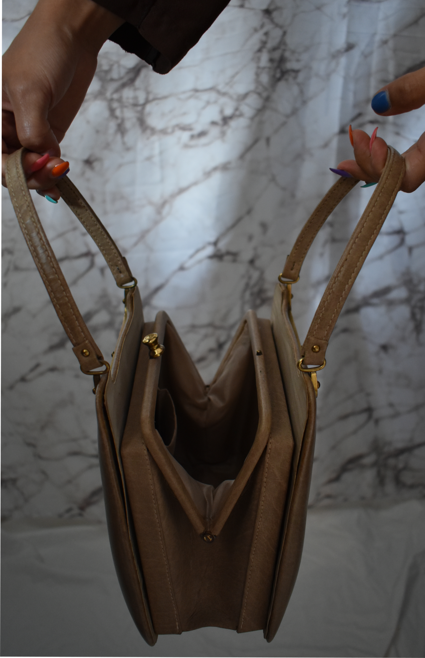 Vintage beige tas