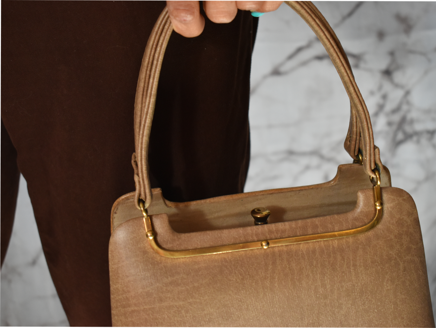 Vintage beige tas