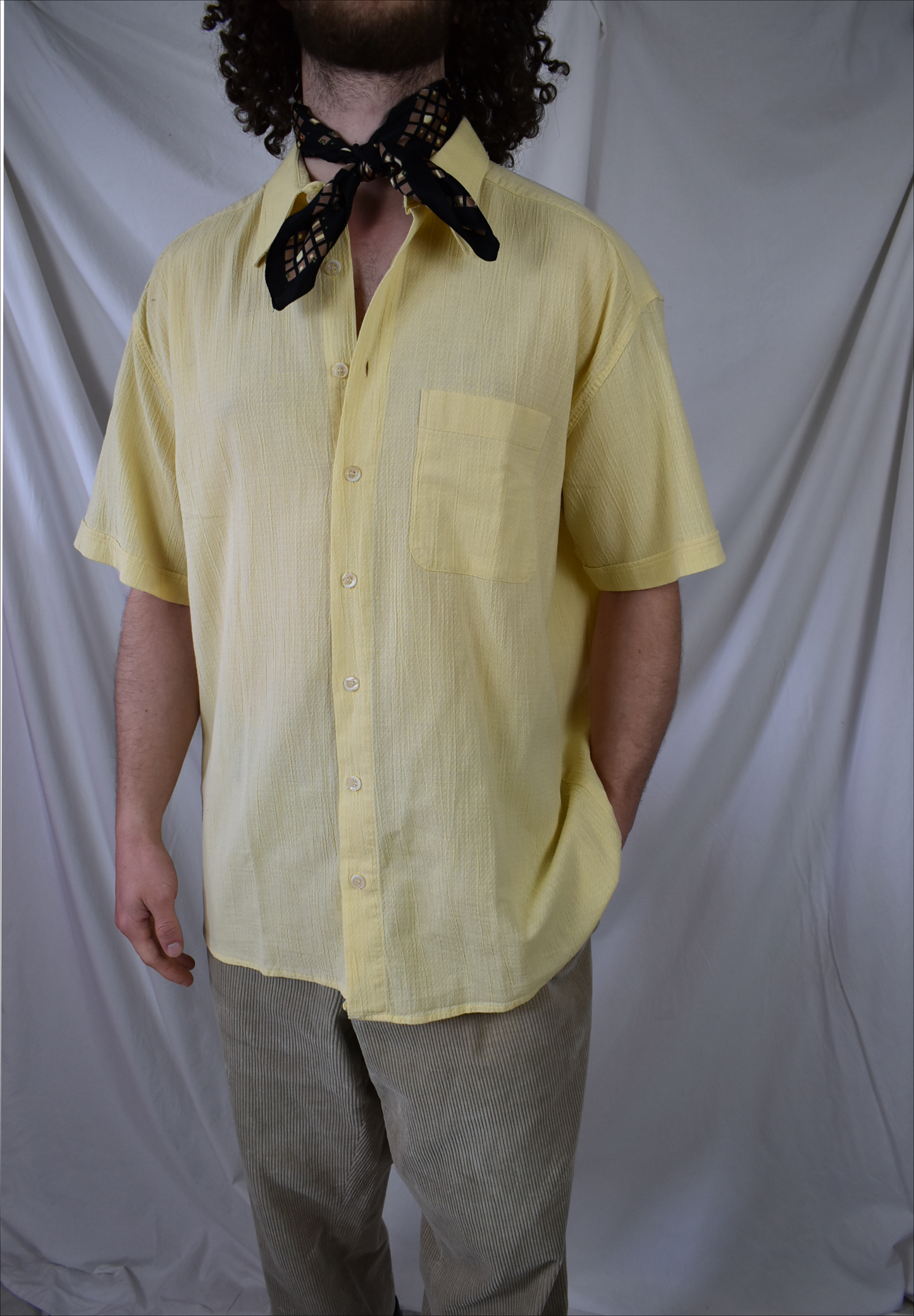 Vintage gele blouse heren