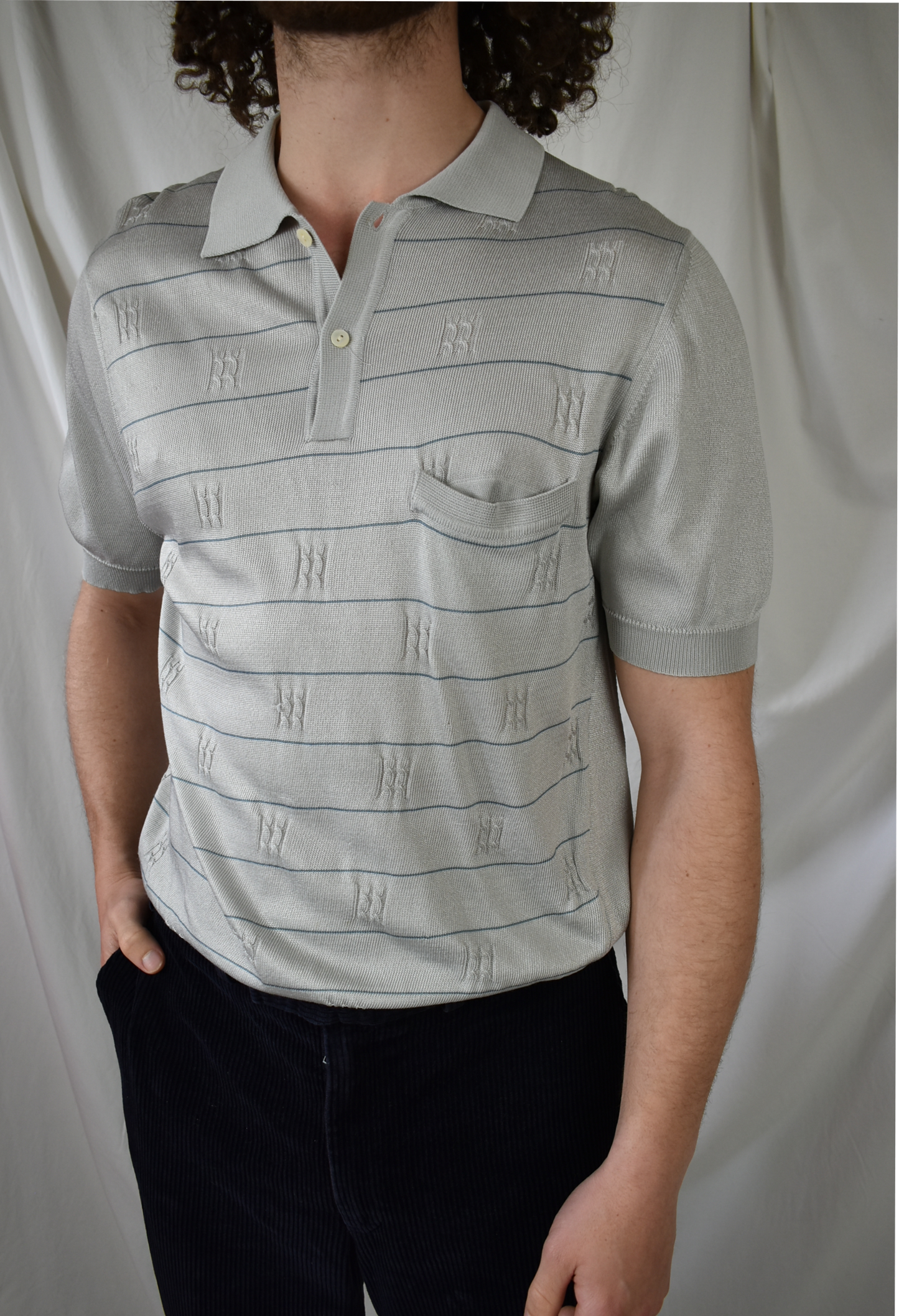 Vintage grijze polo