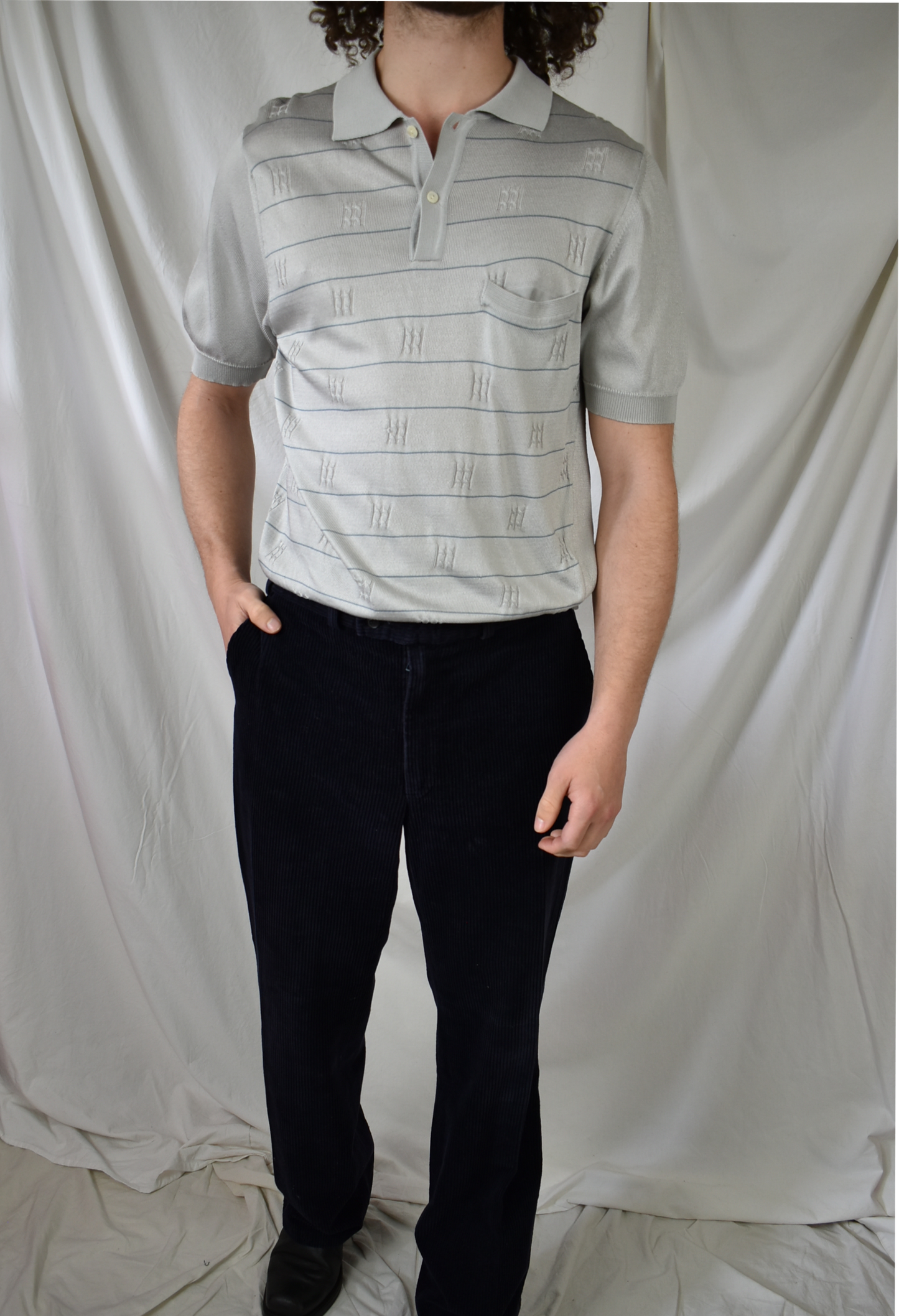 Vintage grijze polo