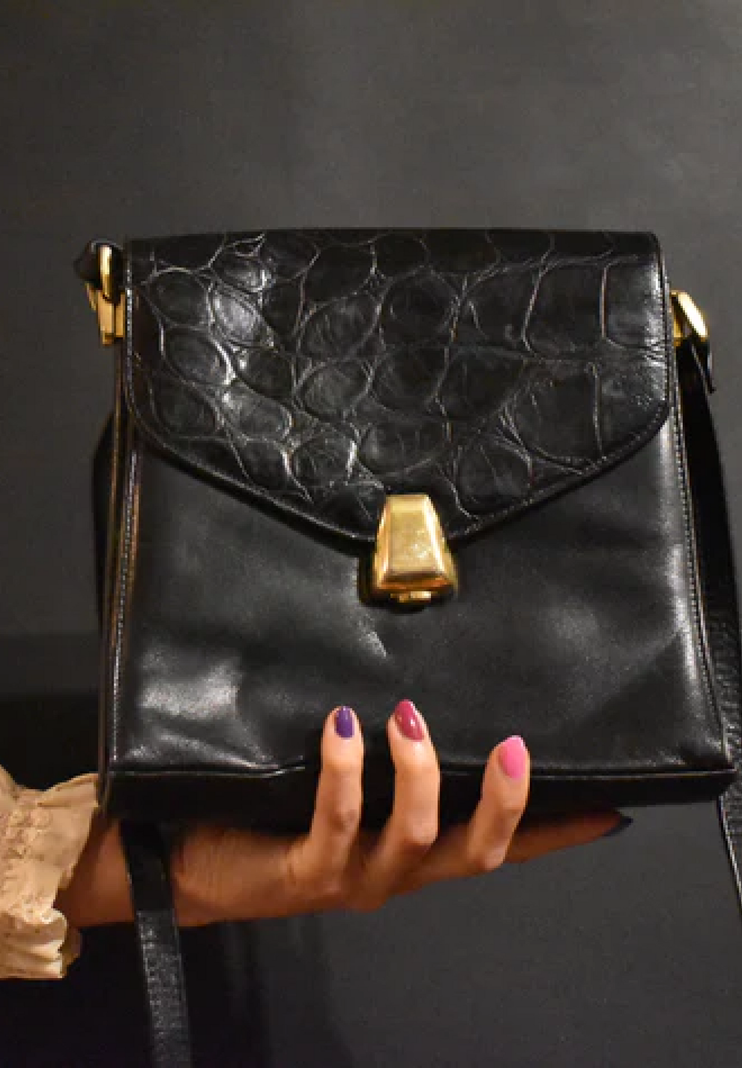 Vintage zwart gouden tas