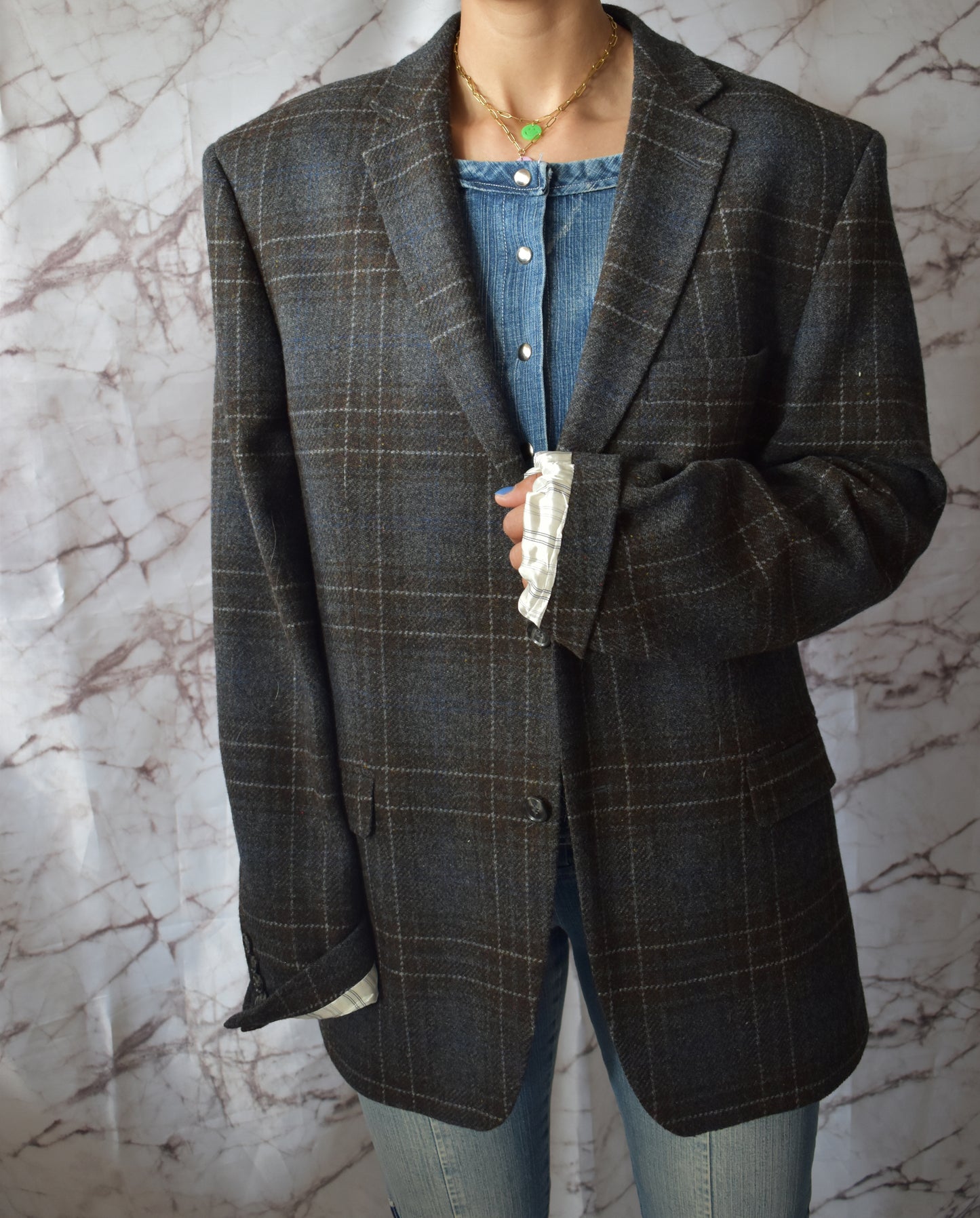 Vintage tweed colbert uniseks