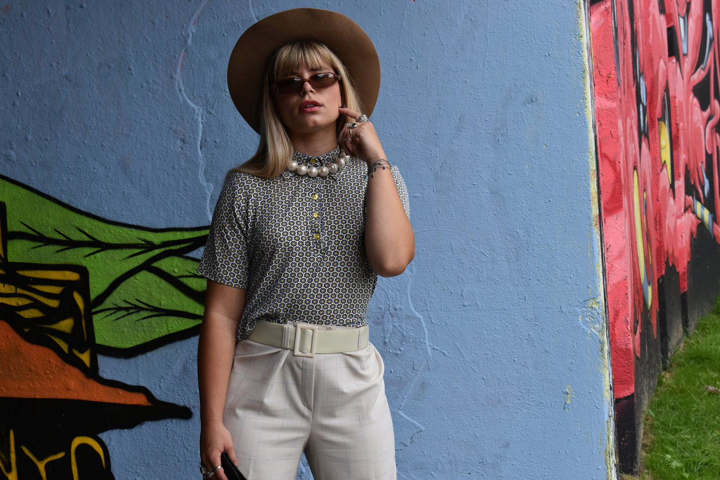vintage bloemen polo