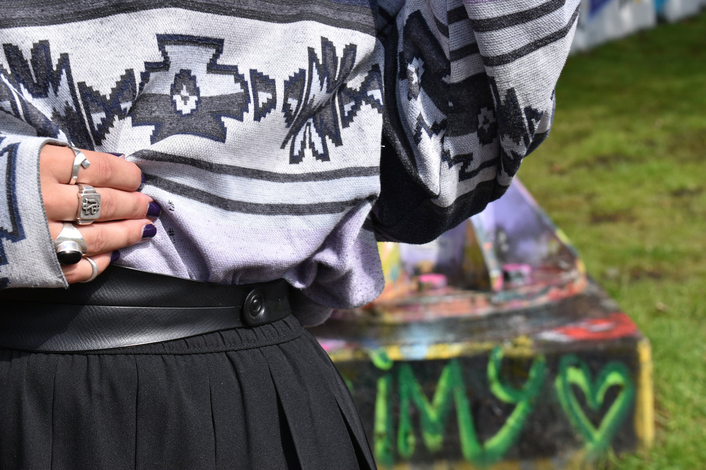 Vintage zwarte riem