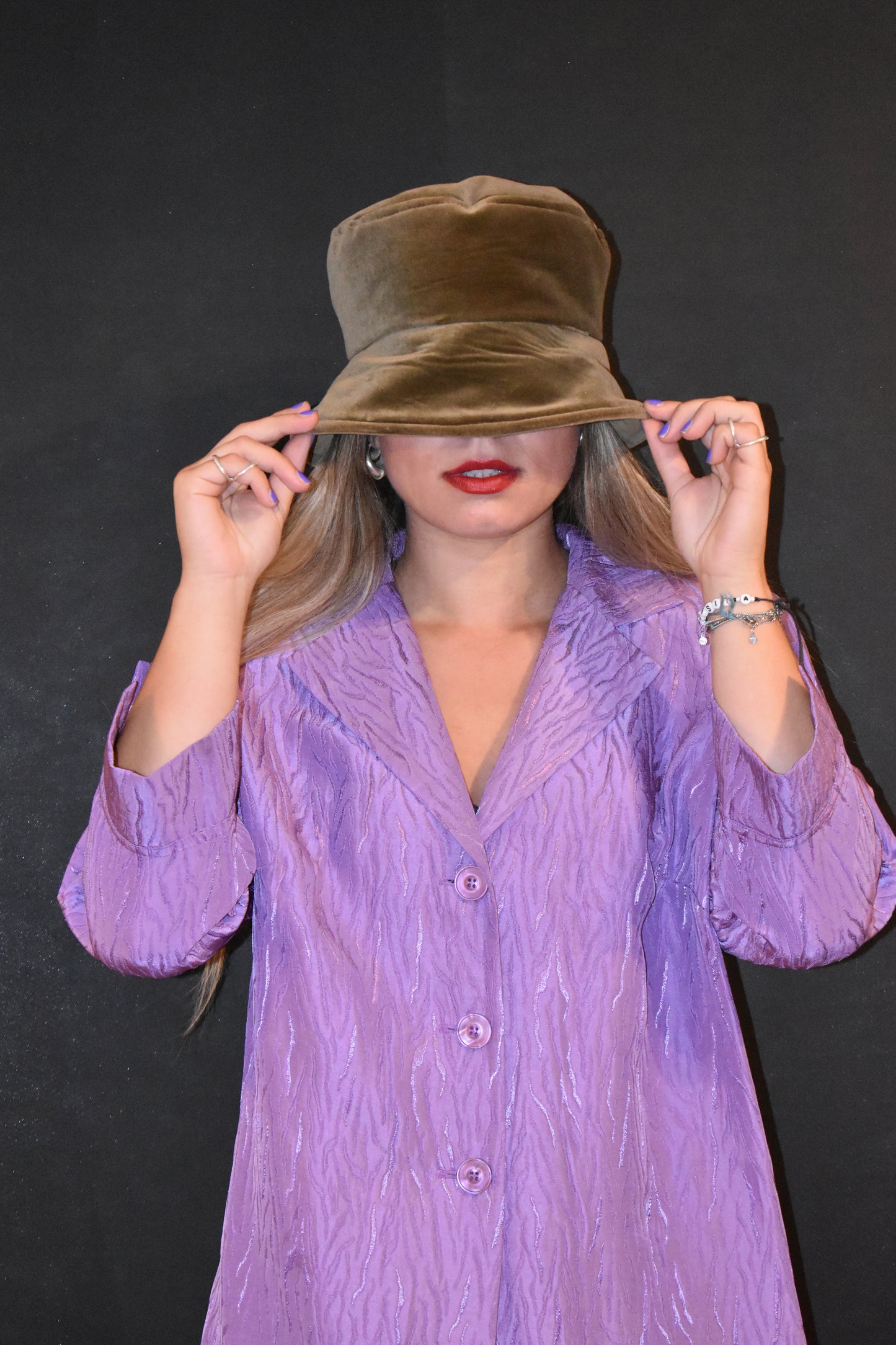 Vintage velvet hoed