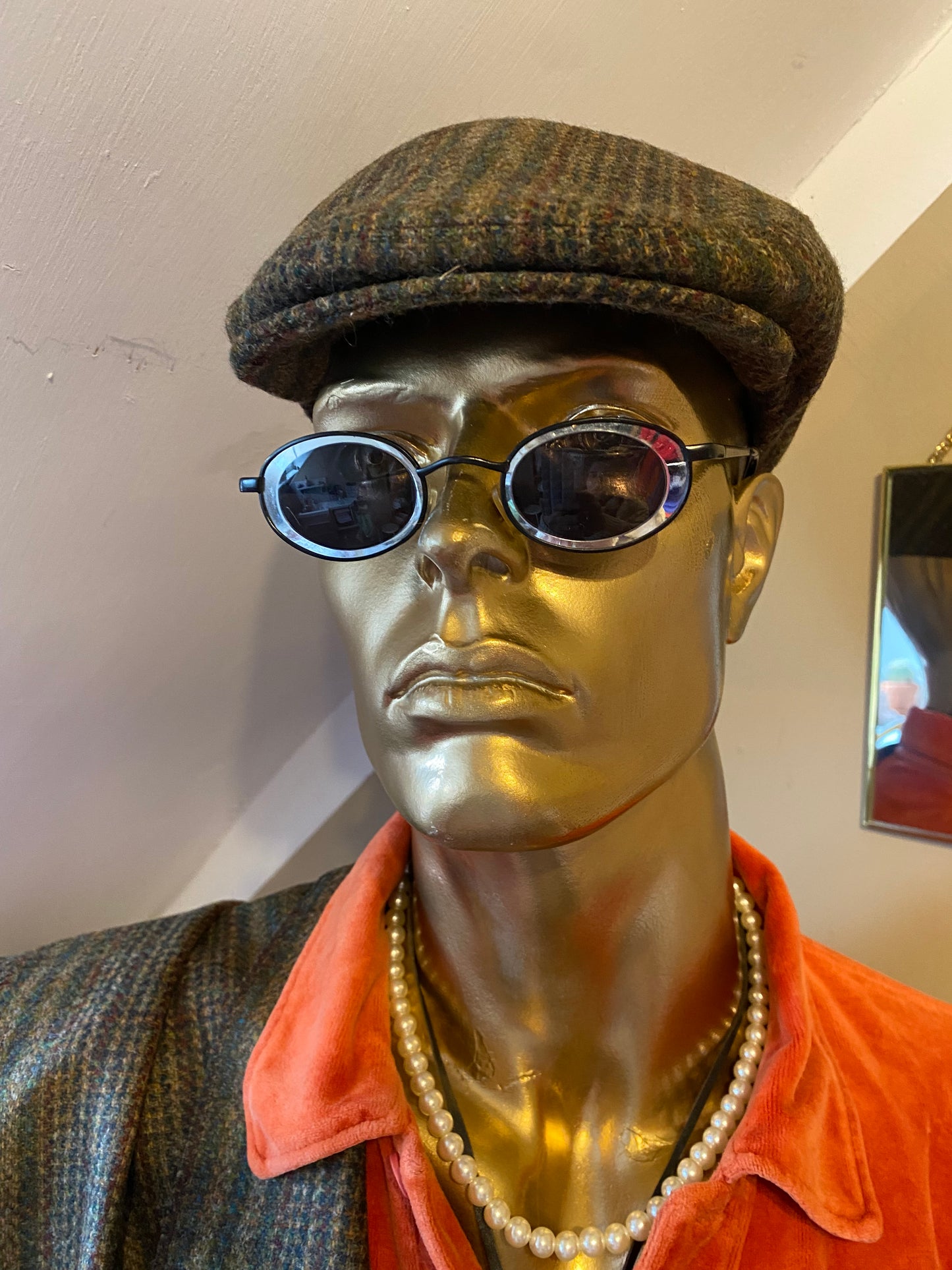 Vintage zonnebril met zilver en zwart