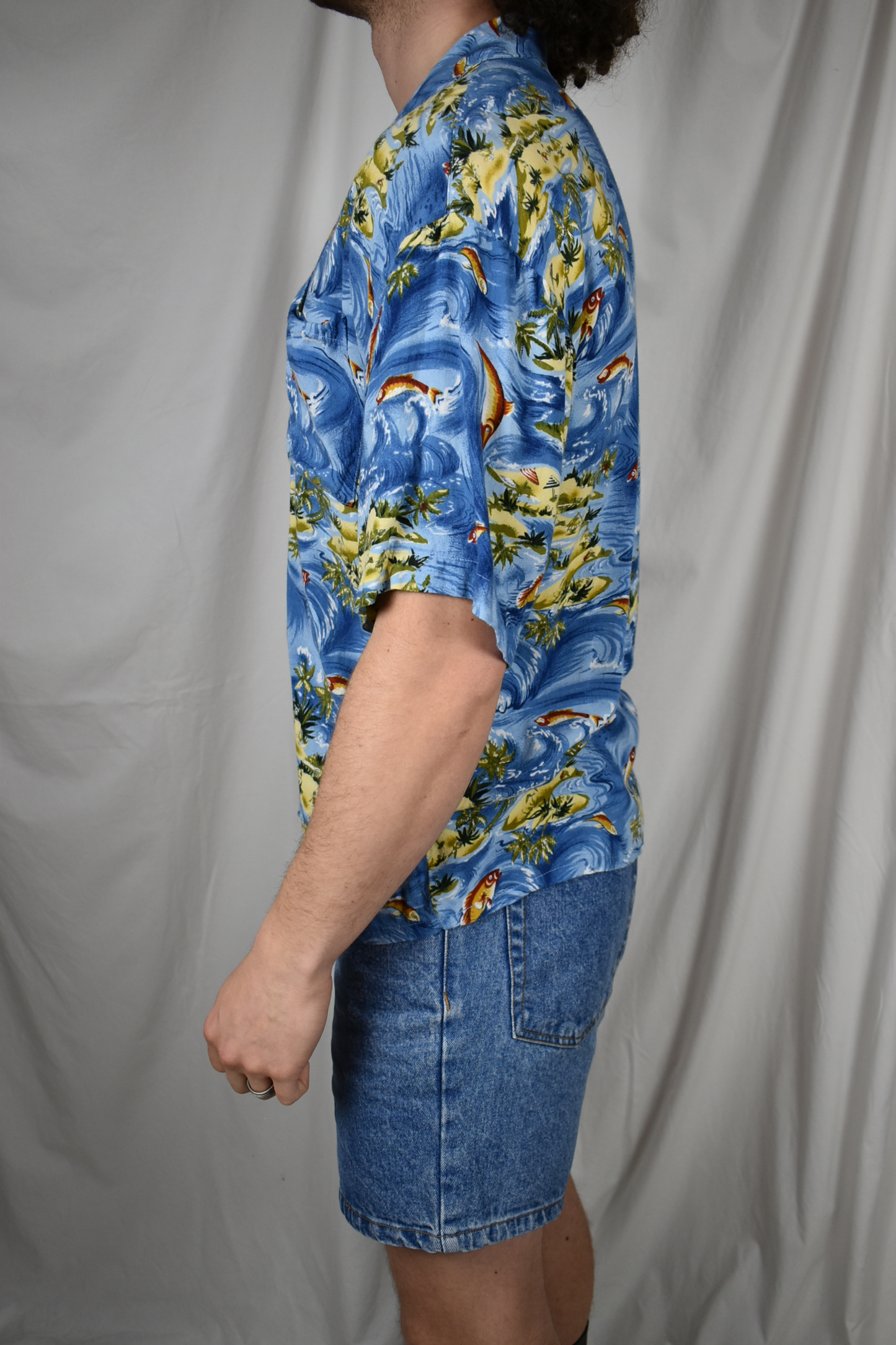 Vintage blouse met vissen