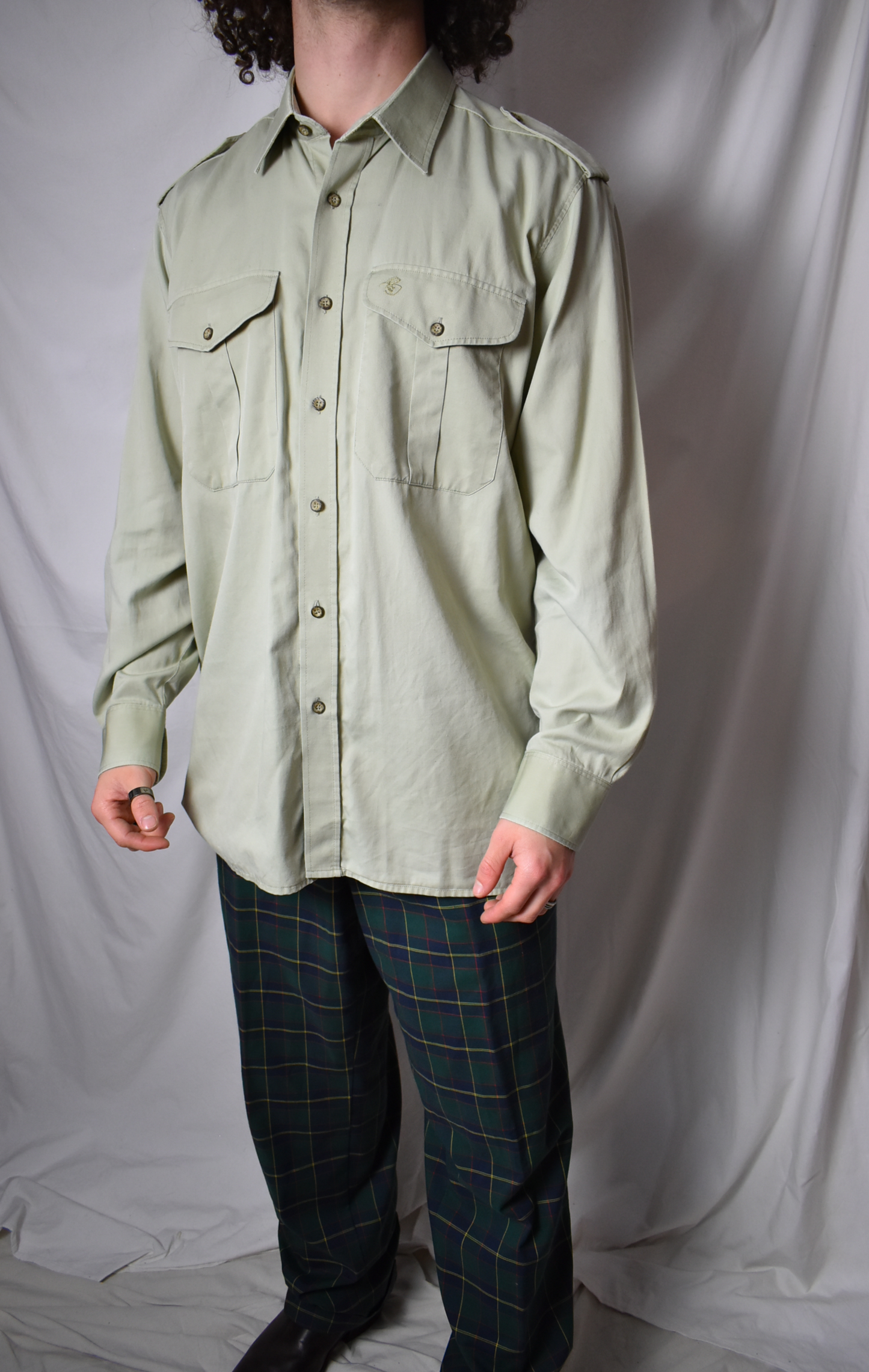 Heren blouse groen
