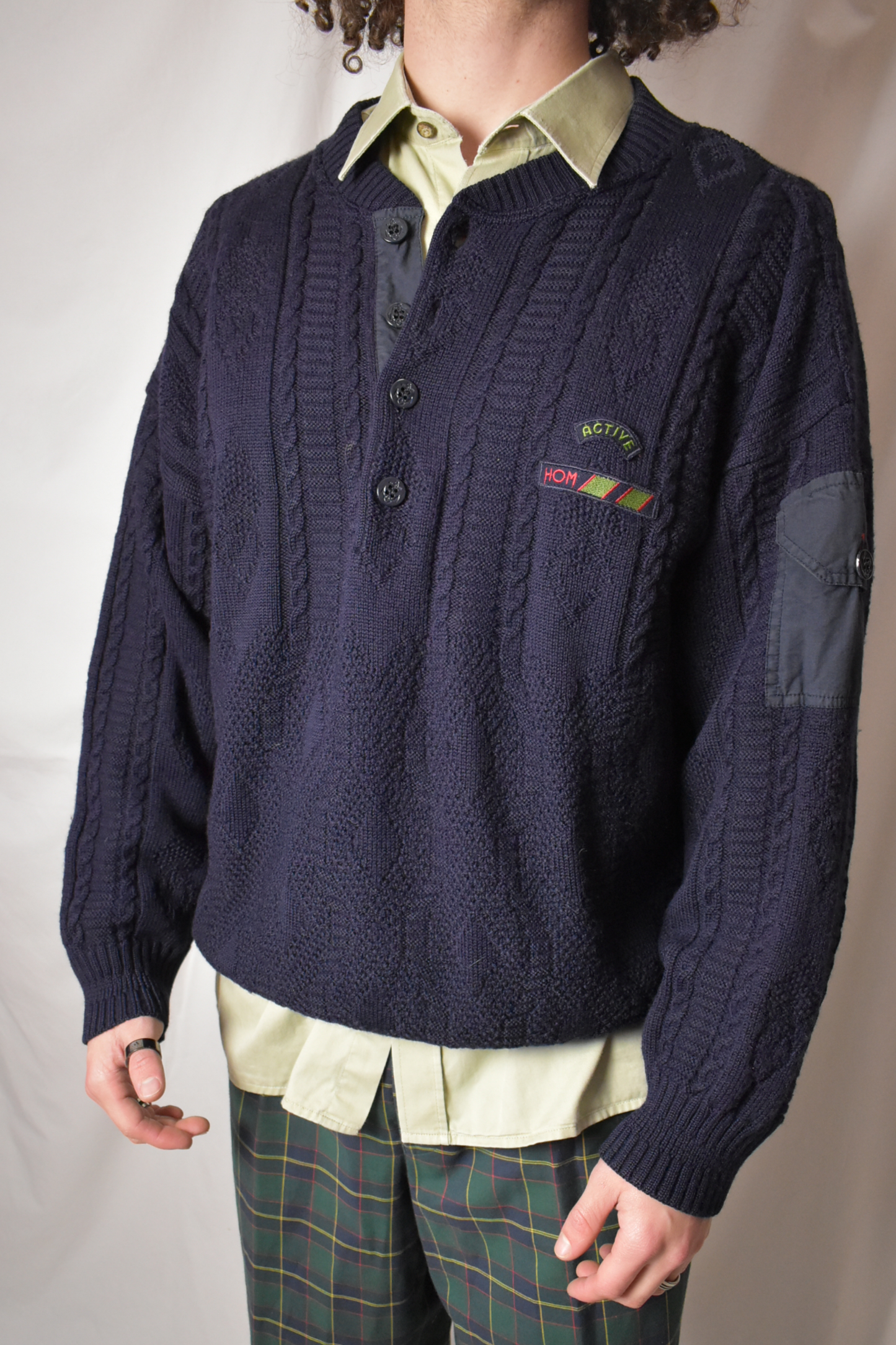 Vintage trui donker blauw