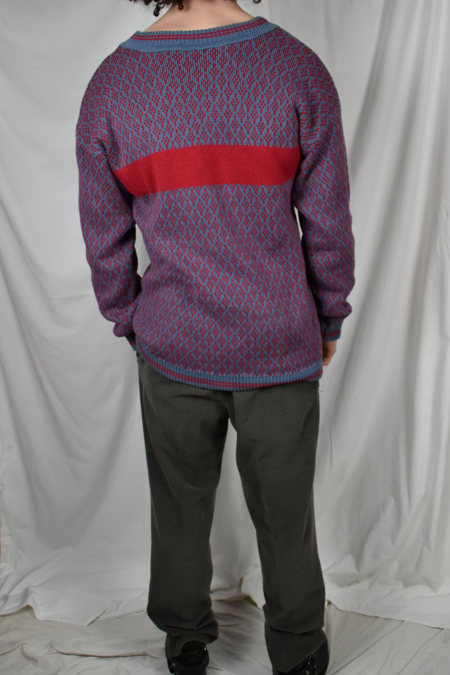 Trui rood en blauw heren