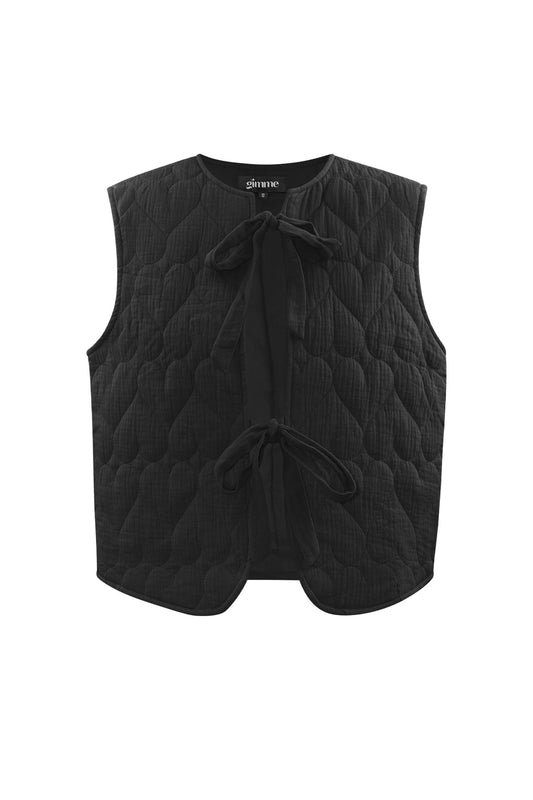 Gilet met strikjes zwart