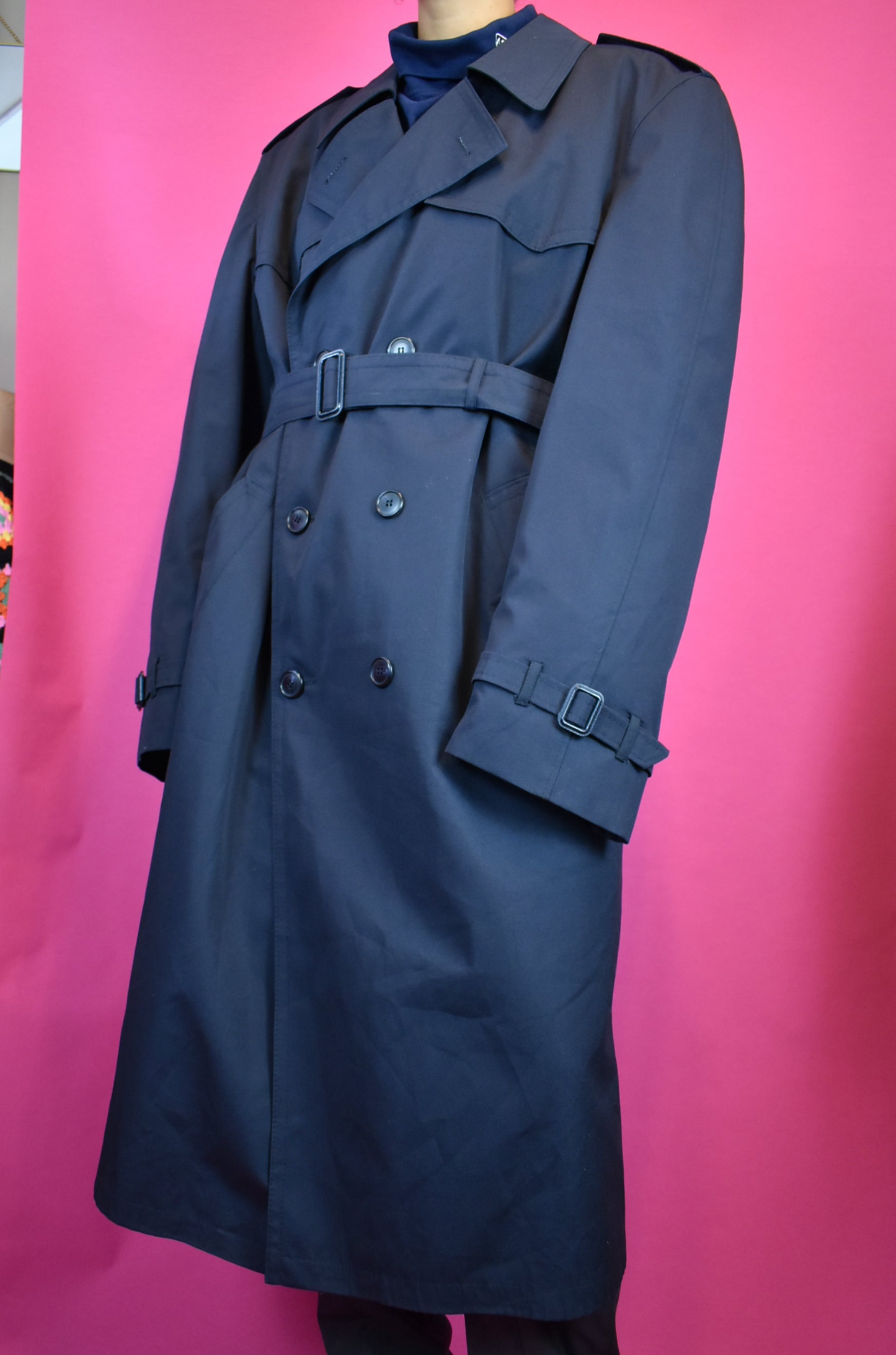 Trenchcoat blauw uniseks