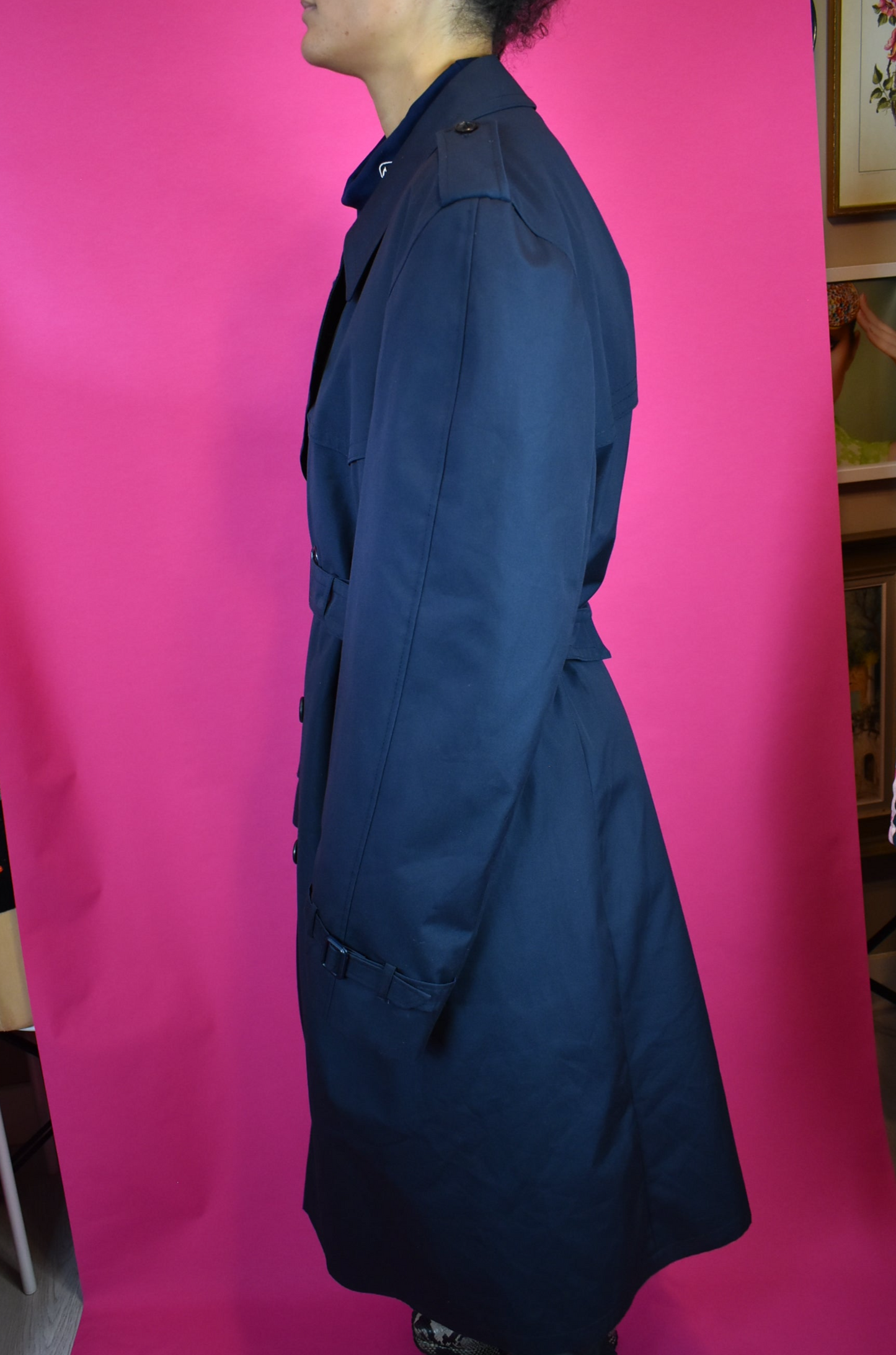 Trenchcoat blauw uniseks