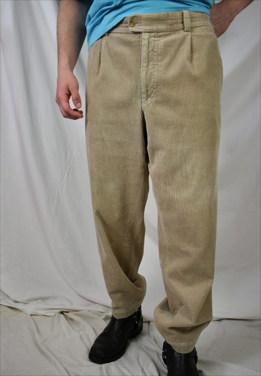 Vintage beige rib broek