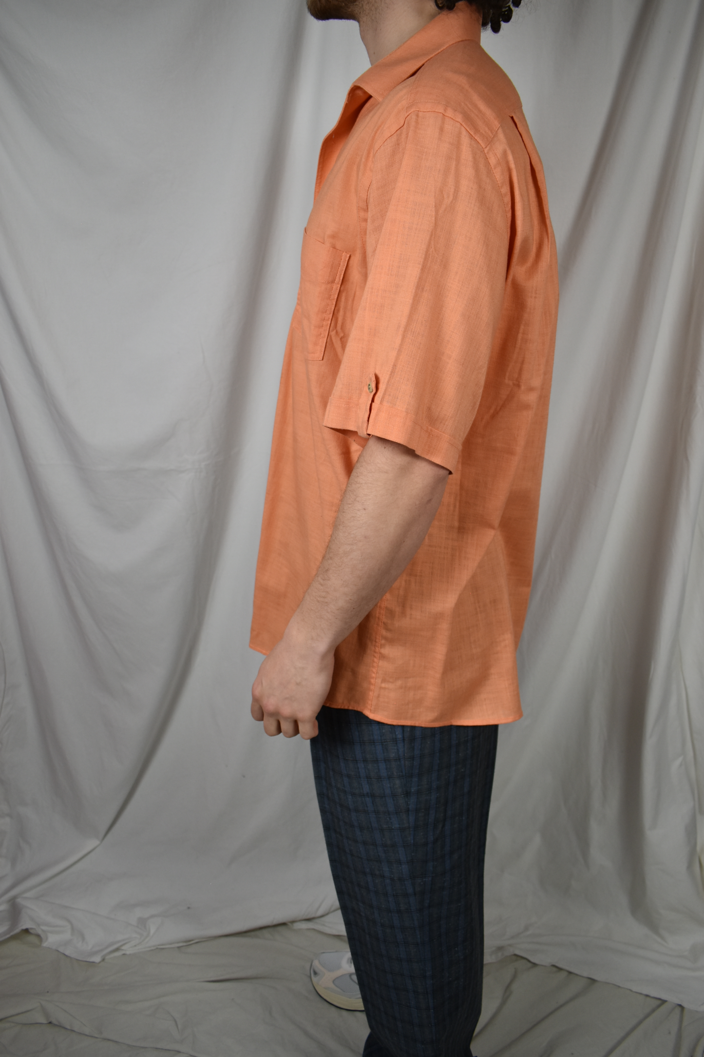 Vintage oranje/zalm kleurige blouse uniskes