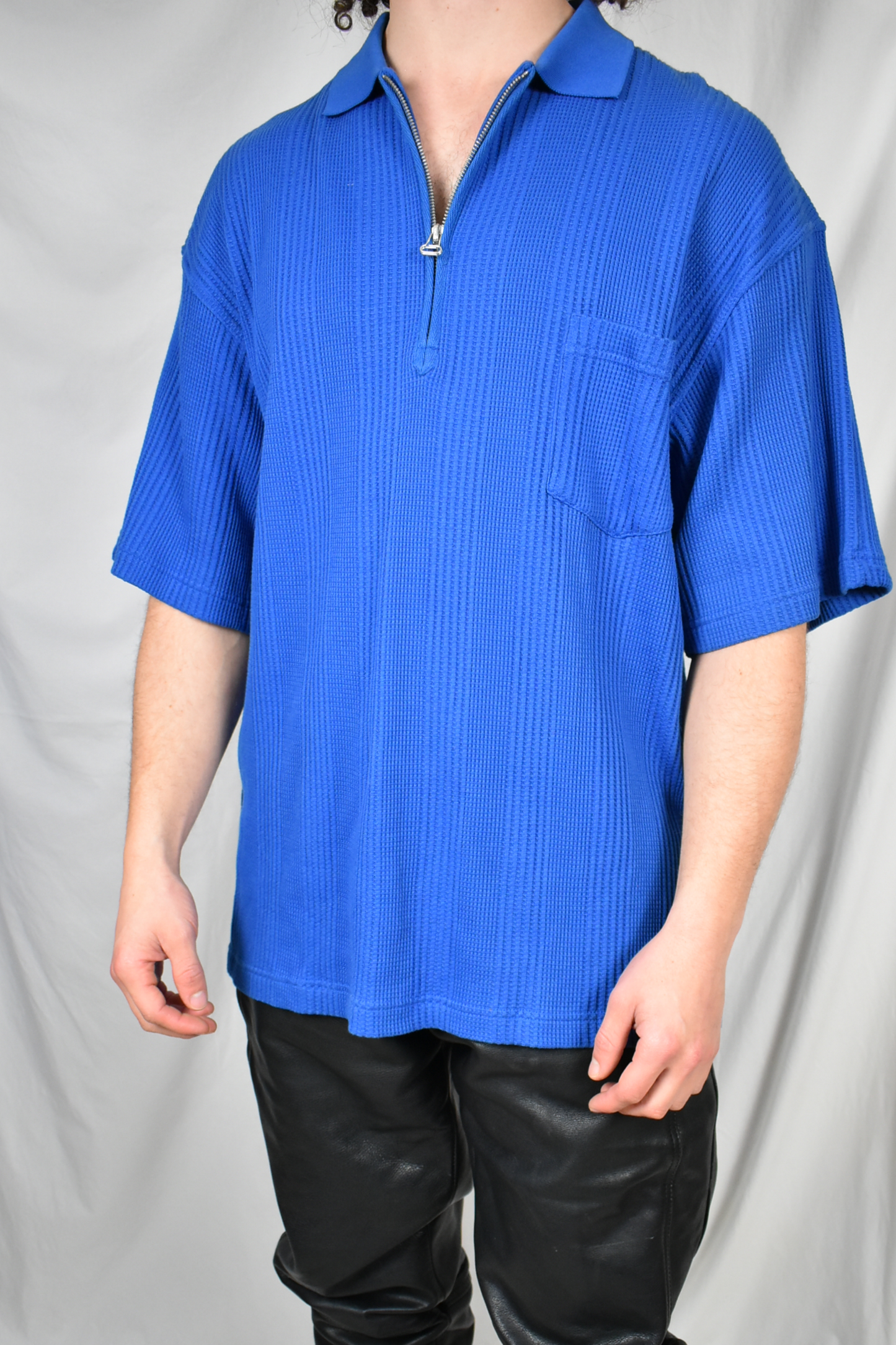 Vintage blauwe polo