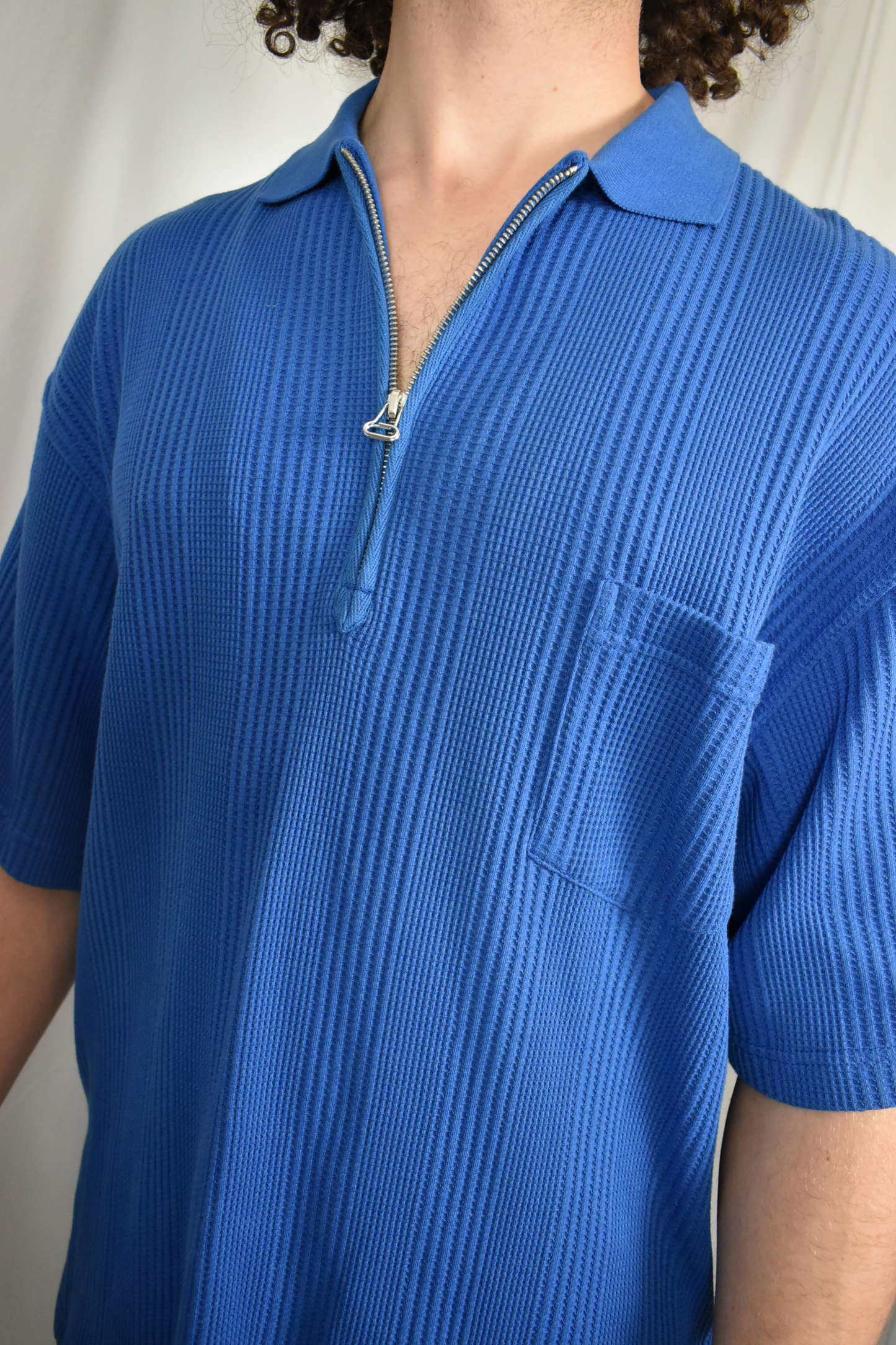 Vintage blauwe polo